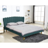 Фото кровати VALVERDE HALMAR 160 с обивкой из ткани зеленого цвета на хромированных стальных ножках золотого цвета