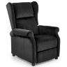Фото розкладного крісла AGUSTIN 2 HALMAR з обивкою із велюрової тканини чорного кольору