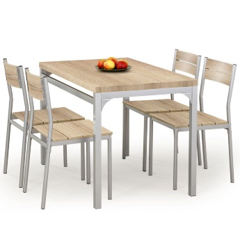 Комплект обеденный HALMAR стол и стулья MALCOLM (дуб сонома)