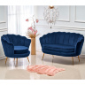 Фото дивану на хромованих ніжках  AMORINITO XL HALMAR (синій) в комплекті з кріслом AMORINITO
