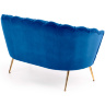 На фото вигляд з тильної сторони дивану на хромованих ніжках  AMORINITO XL HALMAR в оббивці синього кольору