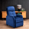 Фото розкладного крісла FELIPE 2 HALMAR з оббивкою з тканини синього кольору в інтерʼєрі