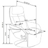 На фото схема с размерами кресла OPTIMA HALMAR (черный)