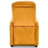 На фото вигляд ззаду розкладного крісла FELIPE 2 HALMAR (жовтий)