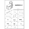 На фото інструкція по збірці консольного столу NARVIK B-1 HALMAR (білий) (стр.1/2)