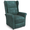 Фото раскладного кресла AGUSTIN 2 HALMAR с обивкой из велюровой ткани зеленого цвета