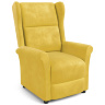 Фото раскладного кресла AGUSTIN 2 HALMAR с обивкой из велюровой ткани горчичного цвета