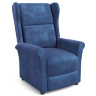 Фото раскладного кресла AGUSTIN 2 HALMAR с обивкой из велюровой ткани синего цвета