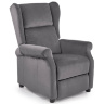 Фото раскладного кресла AGUSTIN 2 HALMAR с обивкой из велюровой ткани серого цвета