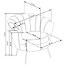 На фото схема размеров кресла AMORINITO HALMAR (розовый)