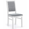 Фото деревʼяного стільця SYLWEK 1 HALMAR з покриттям білого кольору в оббивці сірого кольору