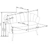 На фото схема размеров кресла AMORINITO XL HALMAR (розовый)