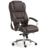 Кресло офисное FOSTER HALMAR с обивкой из натуральной кожи темно-коричневого цвета