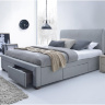 Фото кровати MODENA HALMAR 140 с тканевой обивкой серого цвета