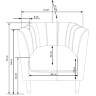 На фото схема размеров кресла BALTIMOR HALMAR (бежевый)