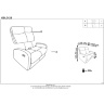 На фото инструкция по сборке и размерная схема двухместного дивана OSLO 2S HALMAR (бежевый)