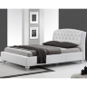 Кровать SOFIA HALMAR шириной 160 см с обивкой из экокожи белого цвета