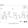 На фото инструкция по сборке и схема с размерами кресла PARADISE HALMAR
