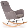 Фото кресла-качалки BOTAS HALMAR с обивкой серого цвета на деревянных полозьях