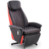 Фото раскладного кресла CAMARO HALMAR с обивкой из экокожи черного и красного цвета