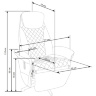 На фото схема размеров кресла CAMARO HALMAR
