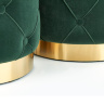 На фото декоративные ободки  комплекта из двух пуфов POLLY HALMAR (зеленый)