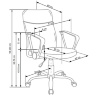 На фото схема с размерами офисного кресла TOPIC HALMAR (серый)