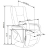 На фото схема с размерами кресла PULSAR 2 HALMAR (бежевый)