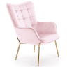 Фото кресла на хромированном стальном каркасе CASTEL 2 HALMAR в обивке розового цвета