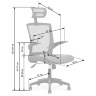 На фото схема с размерами офисного кресла VALOR HALMAR (черный)