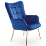 Фото кресла на хромированном стальном каркасе CASTEL 2 HALMAR в обивке синего цвета