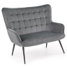 Фото дивана на стальных черных ножках CASTEL XL HALMAR в обивке серого цвета