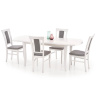 Фото обеденного стола FRYDERYK 160/200 HALMAR (белый) в комплекте со стульями HALMAR
