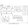 На фото инструкция по сборке углового дивана CORNER HALMAR (серый) (стр. 1/2)
